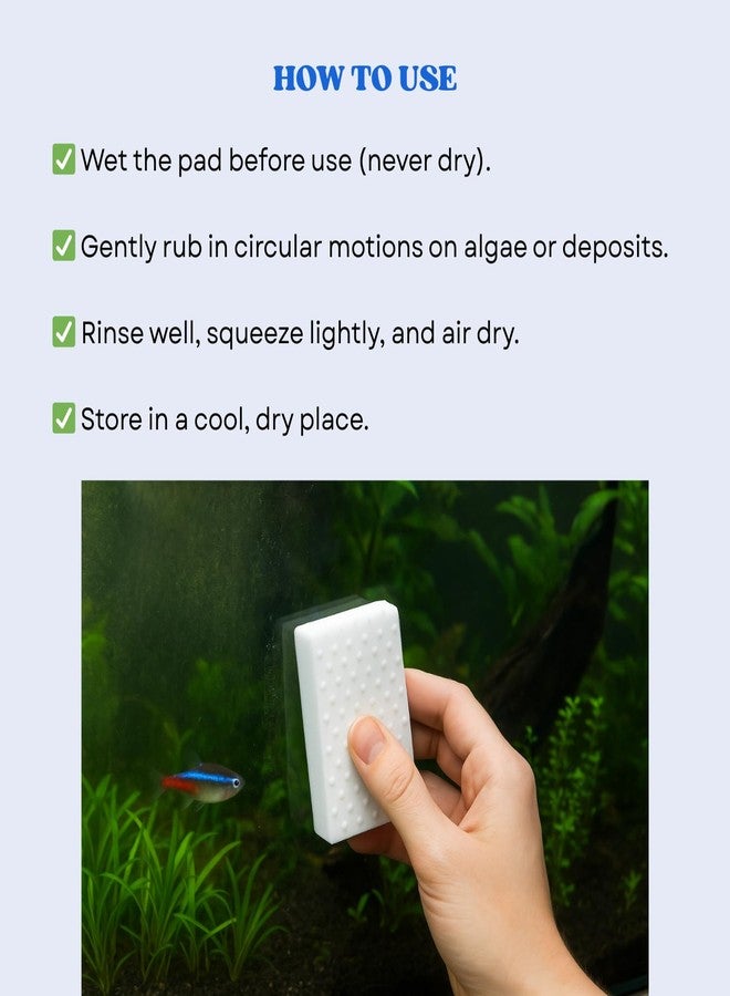 وسادات تنظيف الطحالب من سلسلة سكيب رايت مايا ذات النقاط المزدوجة | منظف زجاج أحواض السمك عالي الجودة (3 وسادات) - Image 4